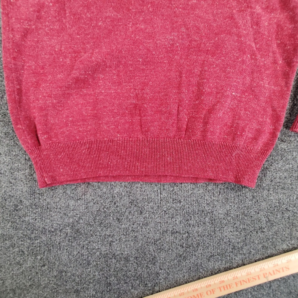 Express Sweater Mens M V-Neck Maroon Heathered Lion Logo 100% Cotton NEW - Picture 10 of 13